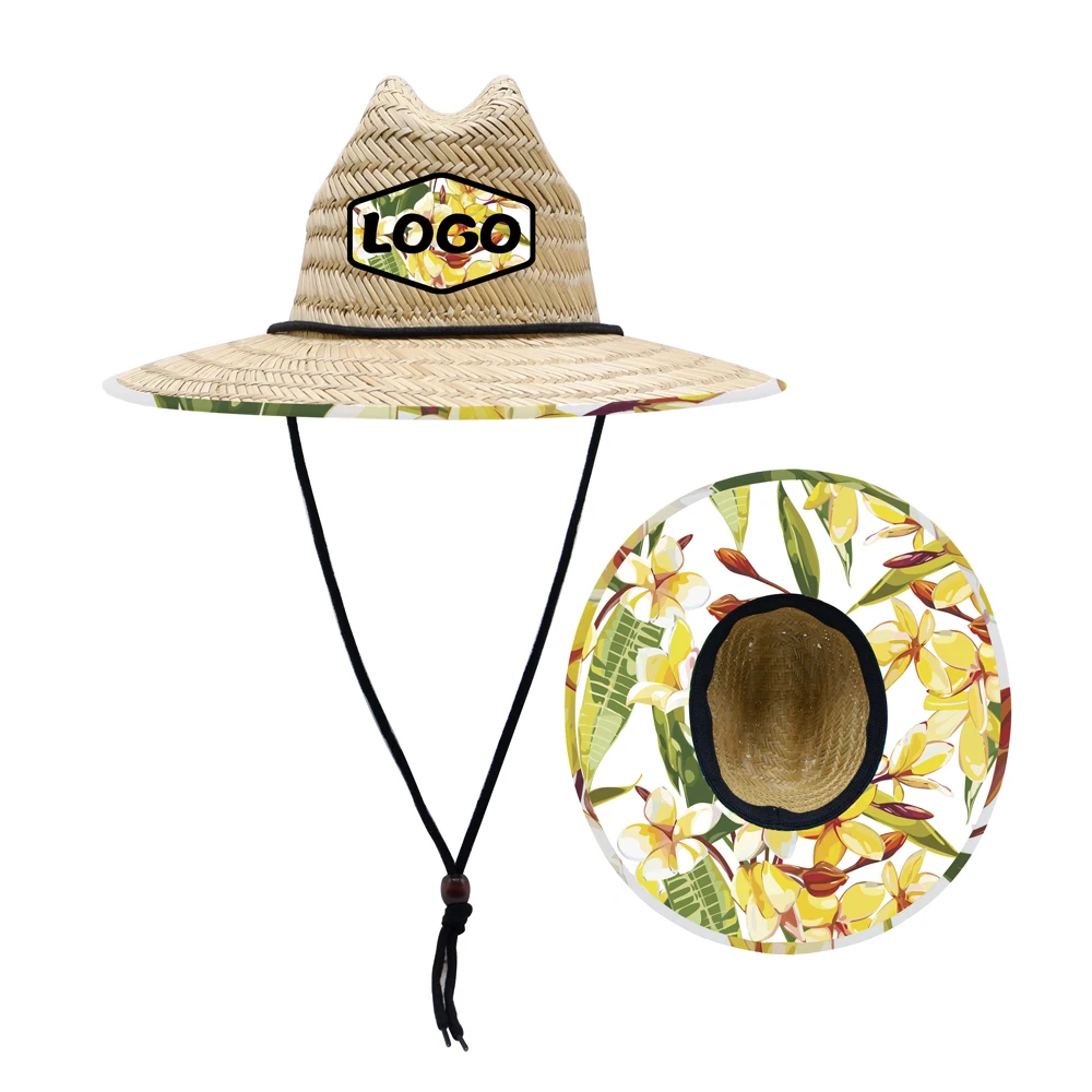 Fashion custom female flora tropical garden hat straw beach vacation travel sun hat with big brim