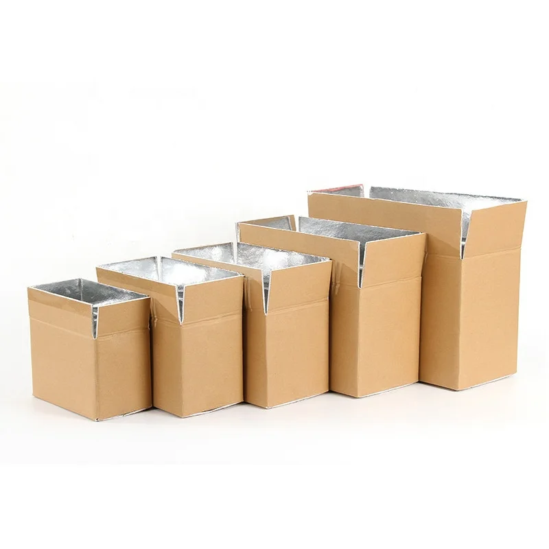 Insulated Styrofoam Frozen Food Packaging Container Aluminum Foil Liner Cooler Cardboard Thermal Chill Carton Box Insulation