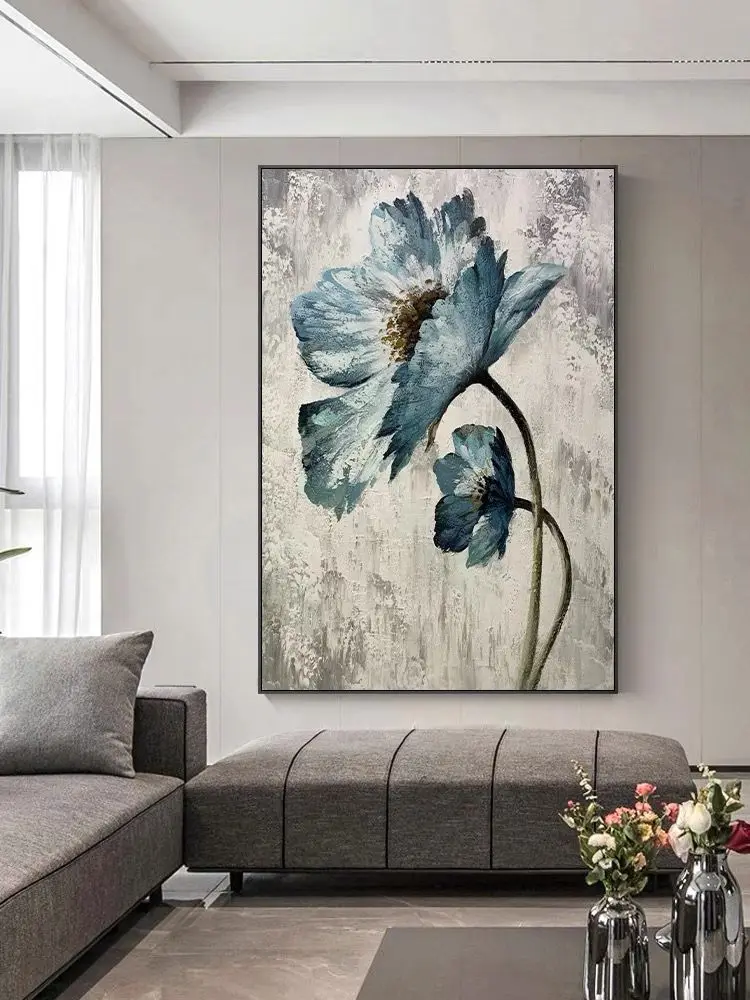Large Flower Oil Painting 3D Texture Art Wall Decoration Office Bedroom Hallway Wall Decor Home Gif Paintings and Wall Arts