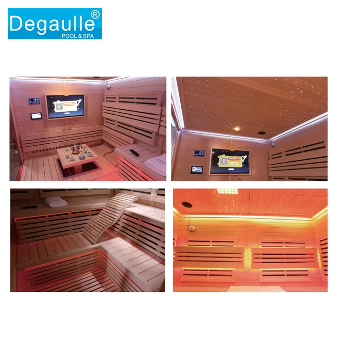 Indoor 2 person luxury bathroom sauna steam room dry sauna shower combination with sauna stove