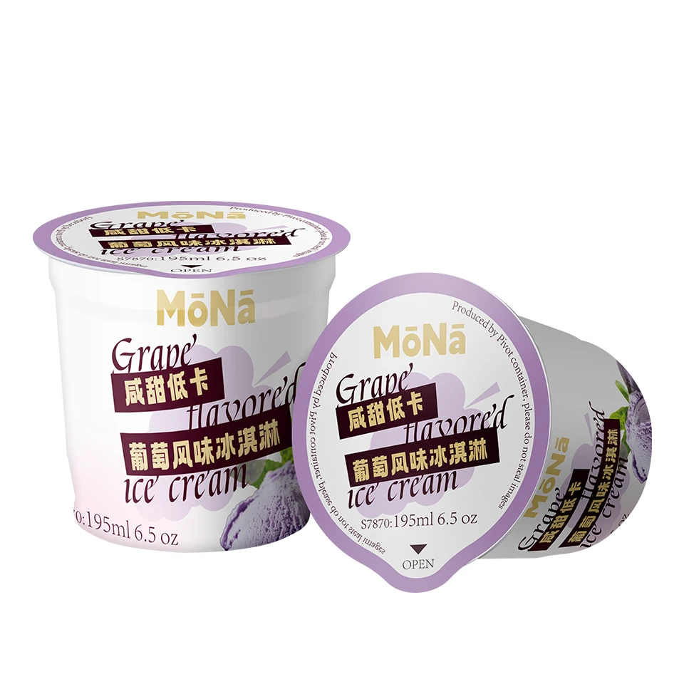 Disposable 193ml 6oz Yoghurt Ice Cream Plastic  Packaging Cup Hot Sauce Peanut Butter Container With Lid or Sealing Film