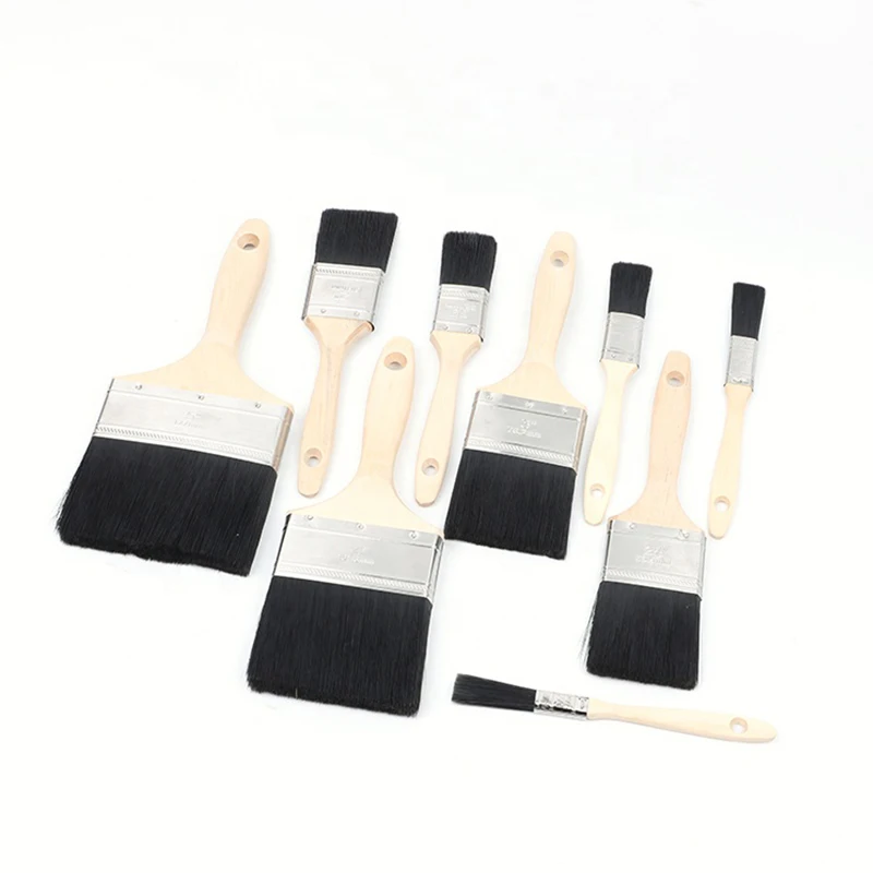 Hot promotional Natural Pure Bristle Paint Brush Set Painting Brushes