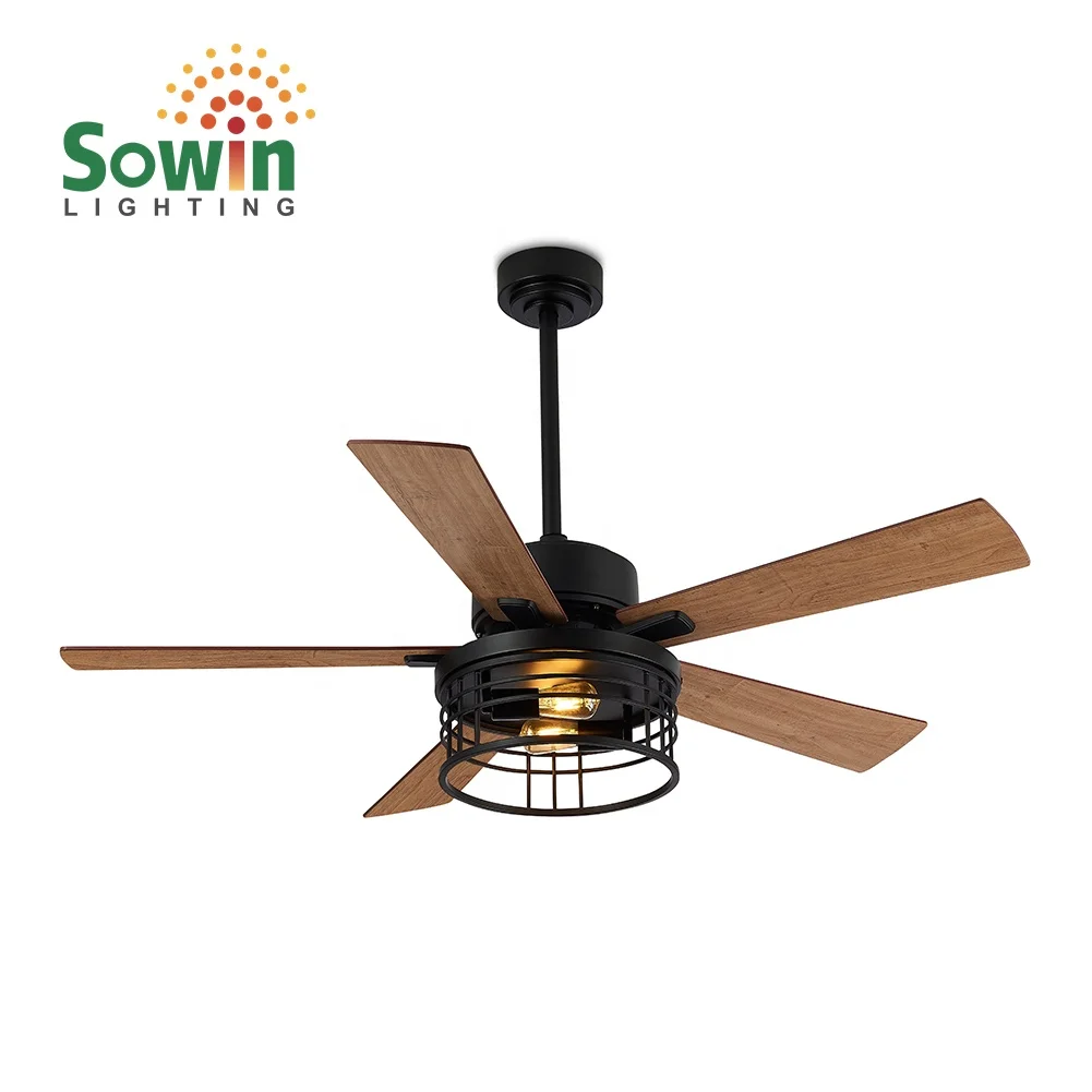 52 inch decorative lighting ceiling fan lamp with led light indoor E26 110V Remote Control
