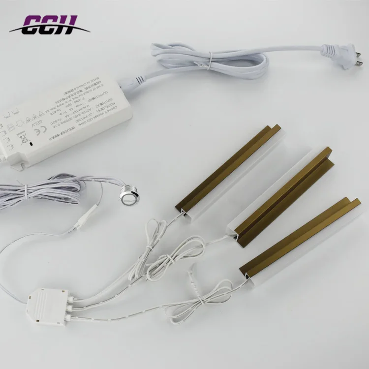 Kitchen cabinet Shelf Lighting led aluminum light bar for Kitchen cabinet Three-sided Luminous wine showcase