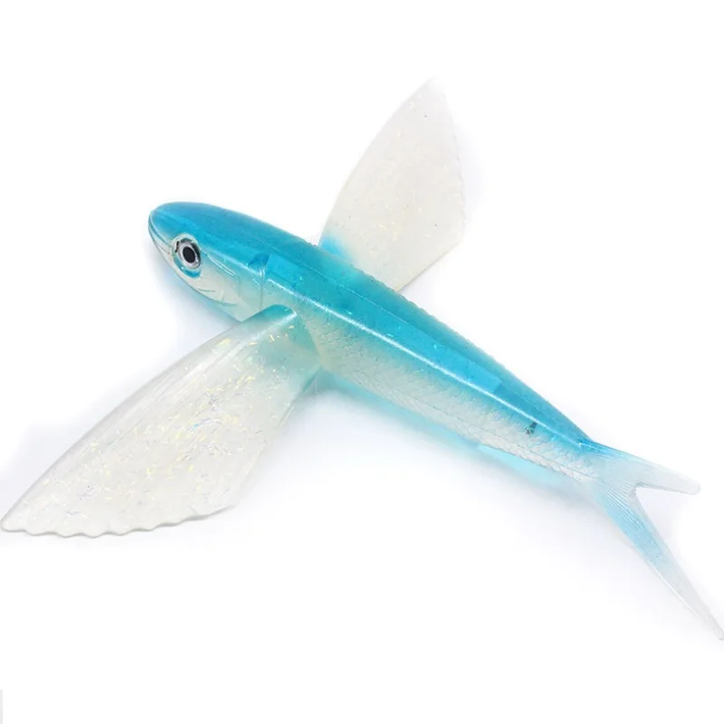 
Artificial Flying Fish 21Cm 124G Silica Gel Tuna Fishing Large Lure , Bait Sea Angling Boat Trolling Big Game Soft Lure 