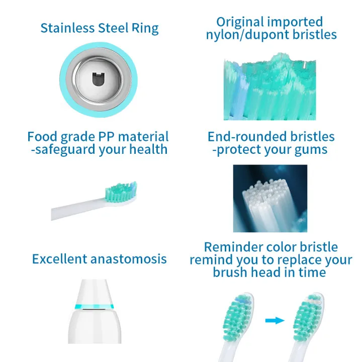 16 pcs  Sonic electric toothbrush heads 16Pack brush replacement  HX6014 oral care health dental gift