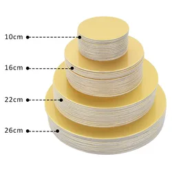 10-50cm Round Golden Cake Boards Paper Set Birthday Cake Stand Wedding Party Cupcake Dessert Displays Tray Decorations