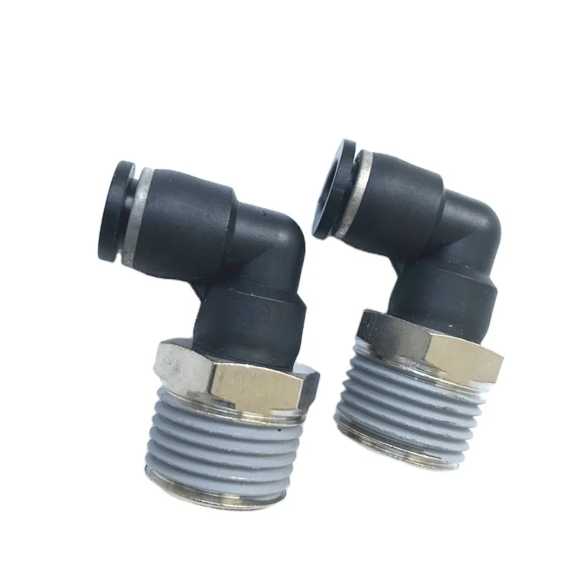 PL 1/4 8mm Metric Tube Elbow Male  Plastic Pneumatic Air Fitting Codo 90 Macho Racores Neumaticos Plastico Rapido