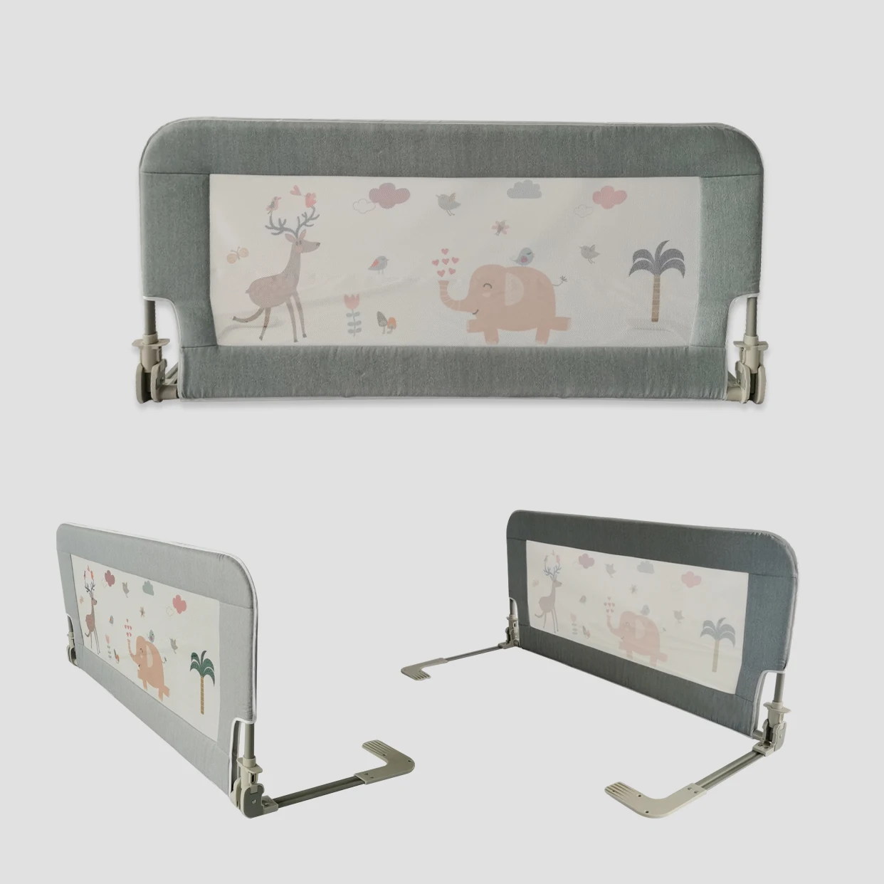 Aricare Wholesale 1.8m Kids Folding Bed Fence Supporters Side Safety Protection Rail For Toddlers Baby Barrier Guard Bail