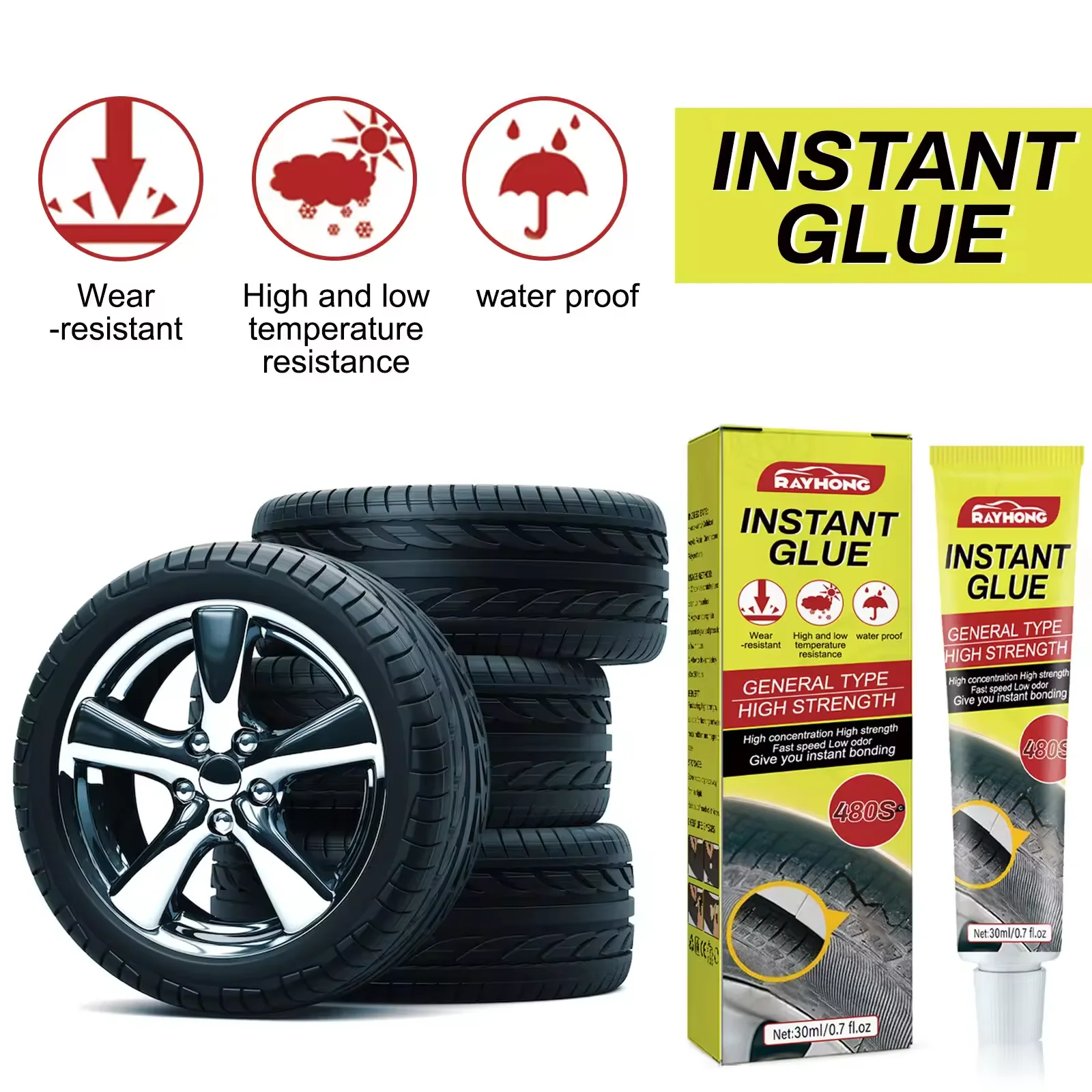 Car Tire Repair Glue Adhesive Wholesale Rayhong High Strengthen Wear Resistant Tire Sealant Tyre Sealant