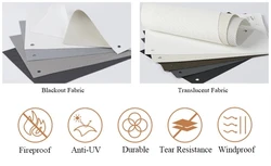 Alexa Roller Blinds Motorized Outdoor Zip Track Windproof Mesh Vertical Blinds For Terrace White Pleated Blinds