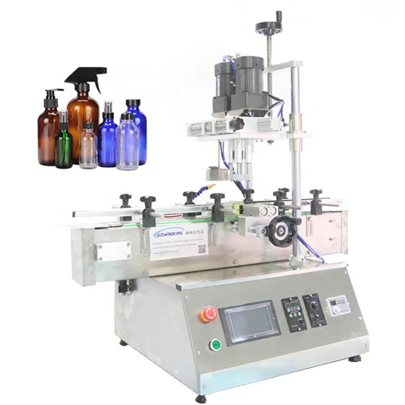 Pneumatic Desktop Automatic Glass Jar PET Bottle Cap Capper Cork Press Machine Jar Whisky Plastic Bottle Capping Machine