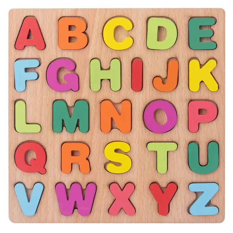 Hot Sale Toddler English Wooden DIY Learning Montessori Board Alphabet ABC Letter Number Kids Educational Toys For baby toys ki