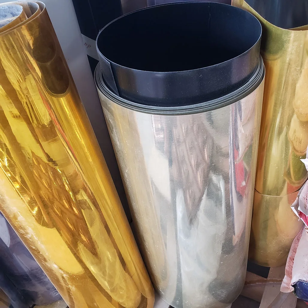 golden PET plastic sheet silvery PVC plastic sheet gold PC plastic sheet for thermoforming