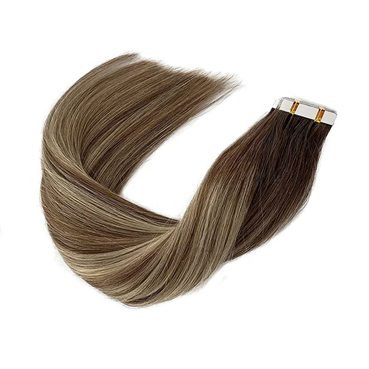 2024 Hot selling Products Natural Black Color 50g per Bundle 2.5g per Strand Double Drawn Tape in Human Hair Balayage Color