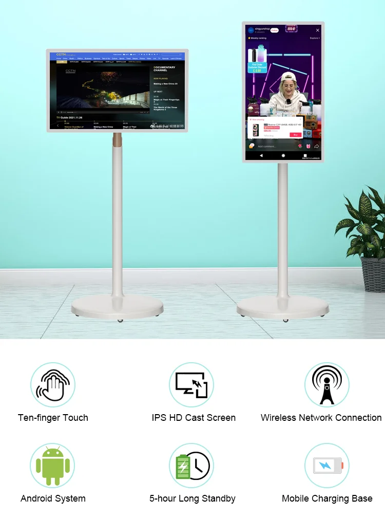 32 Inch Incell Hd Touch Display IPS Screen 360 Degree Rotate USB Wifi Smart Online Television TV For Work Studying Workout