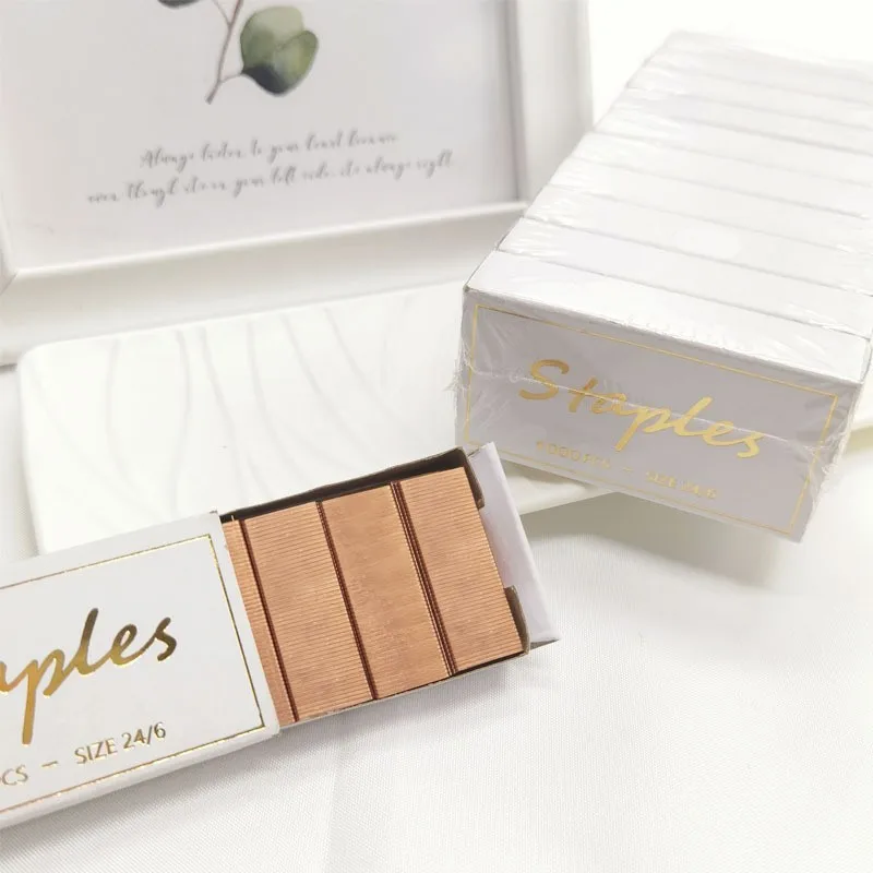 Hot Selling Nordic Rose Gold Stapler Student Fashion Transparent Stapler High-End Light Luxury Office Supplies Stapler