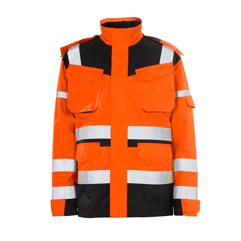 Warm, high-quality, and safe fluorescent reflective workwear jacket