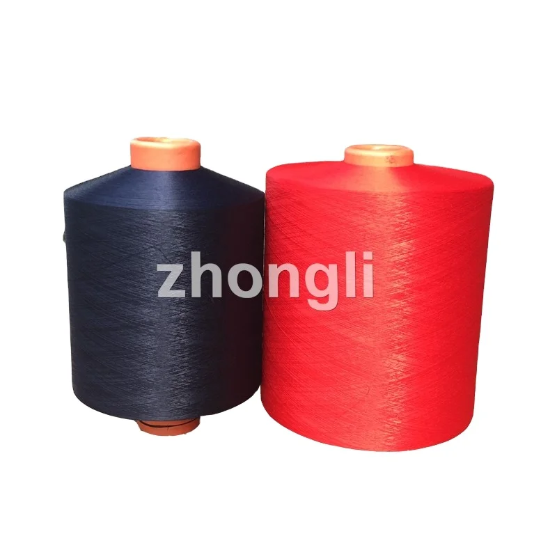 Hot  DTY polyester filament yarn 75d/36f/2  sd one heat box high-elastic zhongli thread