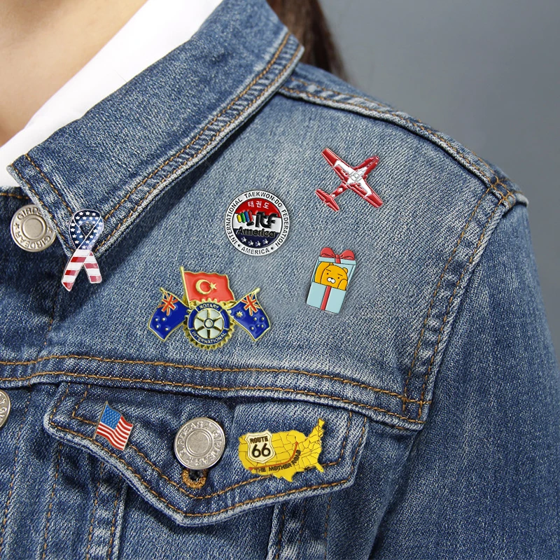 Custom Made Metal Brooch Pin Hard Soft Enamel Badges with Custom Logo Mini Lapel Pins for Hat & Shirt 1 Color Print