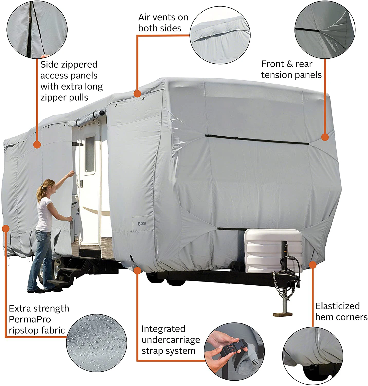 kly Ripstop and Water Repellent waterproof travel trailer rv camper cover
