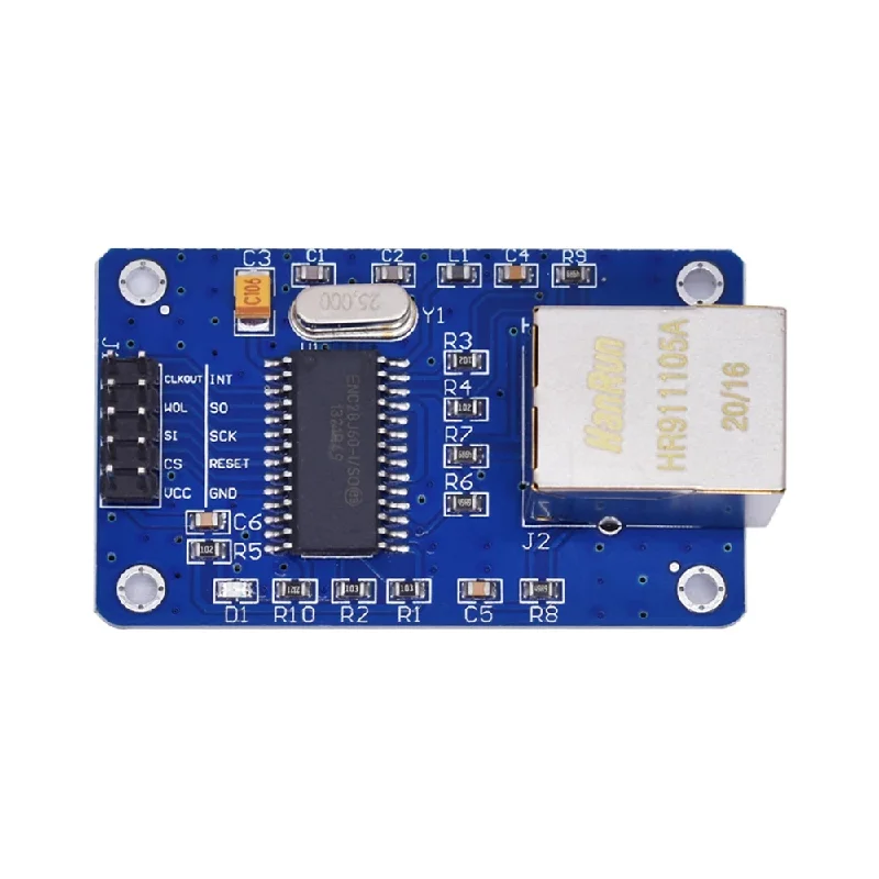 ENC28J60 Spot stock LAN Ethernet Network Board Module 25MHZ Serial Communication Crystal AVR 51 LPC STM32 3.3V