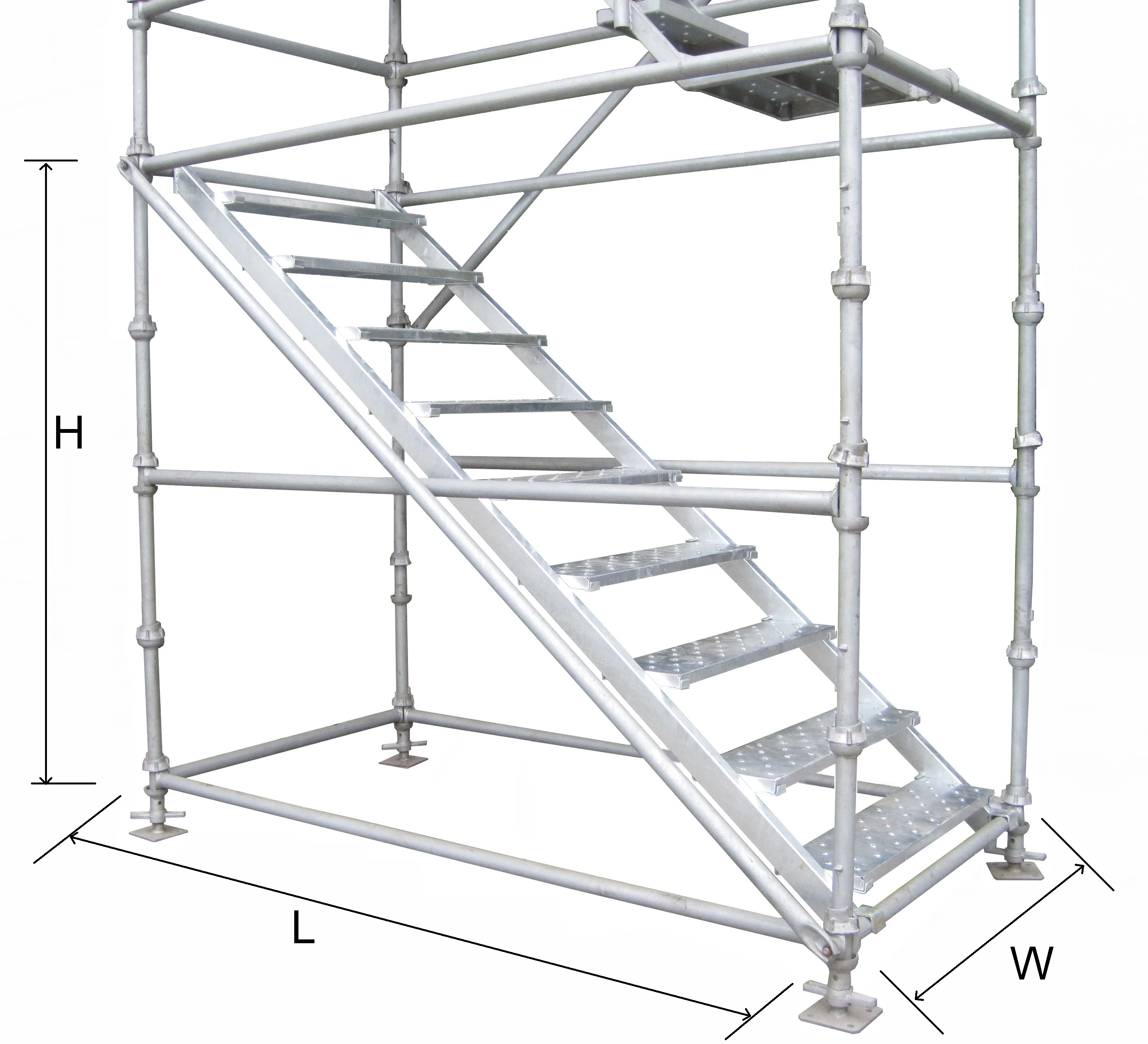 Ladder Scaffolding System Hot dip Galvanized Scaffolding Stair Unit Cup Lock Stringer Stair for working Platform