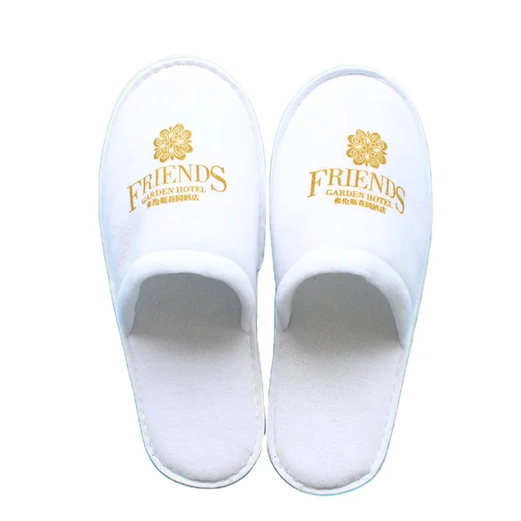 Personalized Bathroom Accessories Babouche Non Woven Fabric Towel Hotel Disposable Slippers With Printing Logo