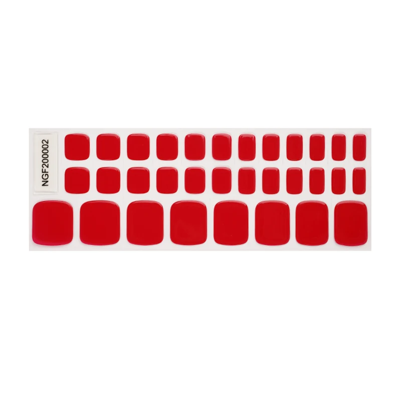 Gel Polish Semi Cured Toe 3D Nail Wraps Toe Nail Wraps Strips for Feet