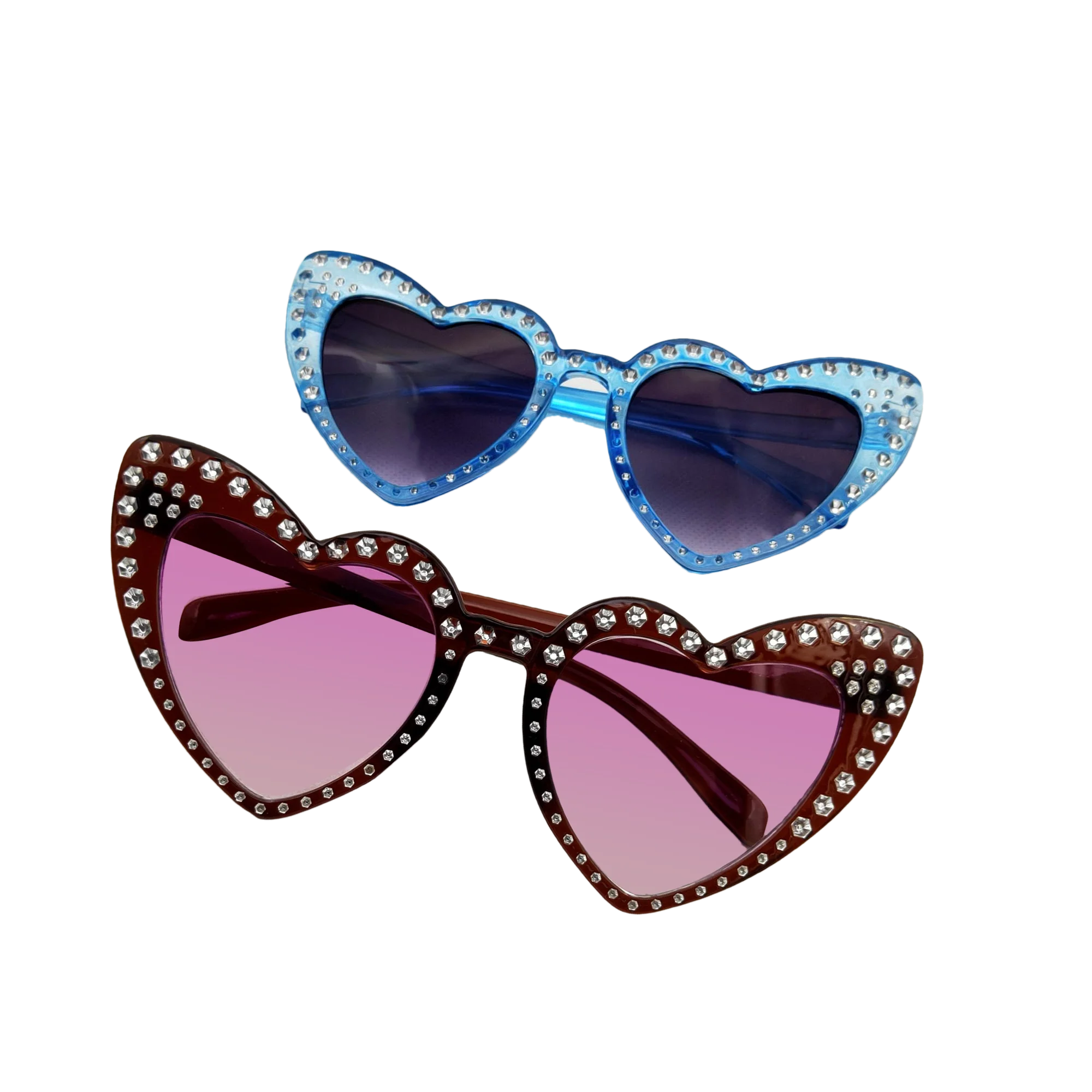 2024 Popular Women Fashion Lovely Party Glasses Cute Heart Shape Plastic Rainbow Candy Sunglasses
