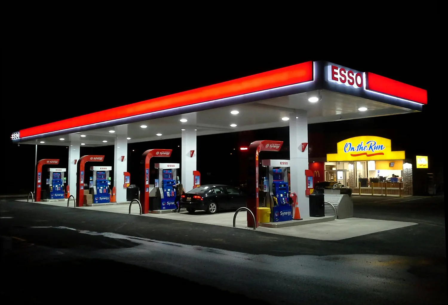 Gas station digital led price illuminated pylon signs for outdoor advertisement