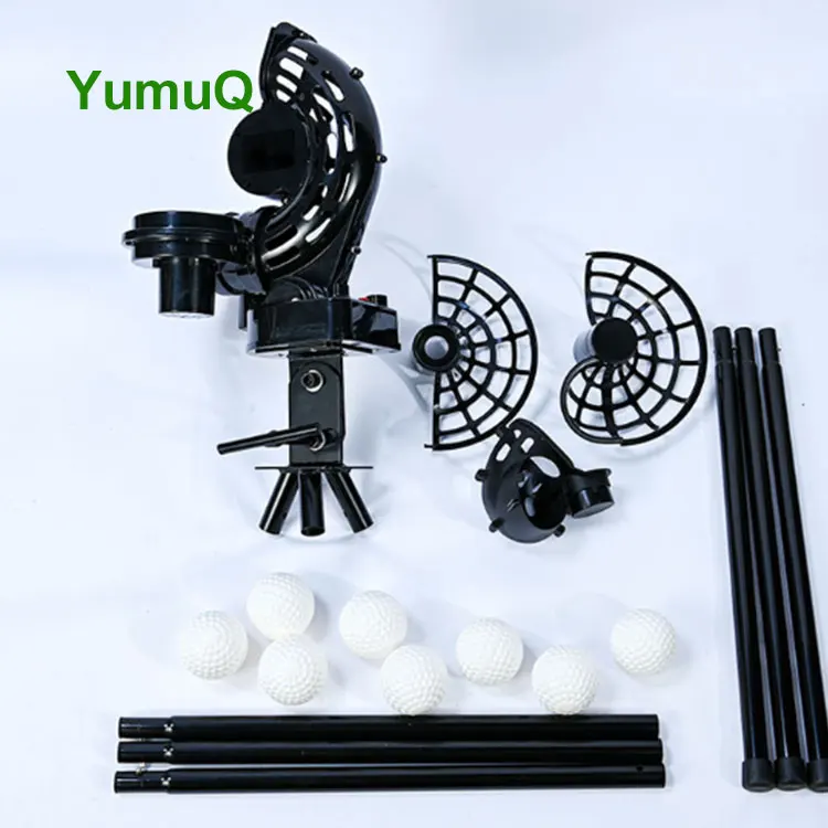 YumuQ Force/Breaking Ball /Angle/Height Adjustable Baseball Softball 3-Wheel Mute Change Ball Tee Pitching Machine