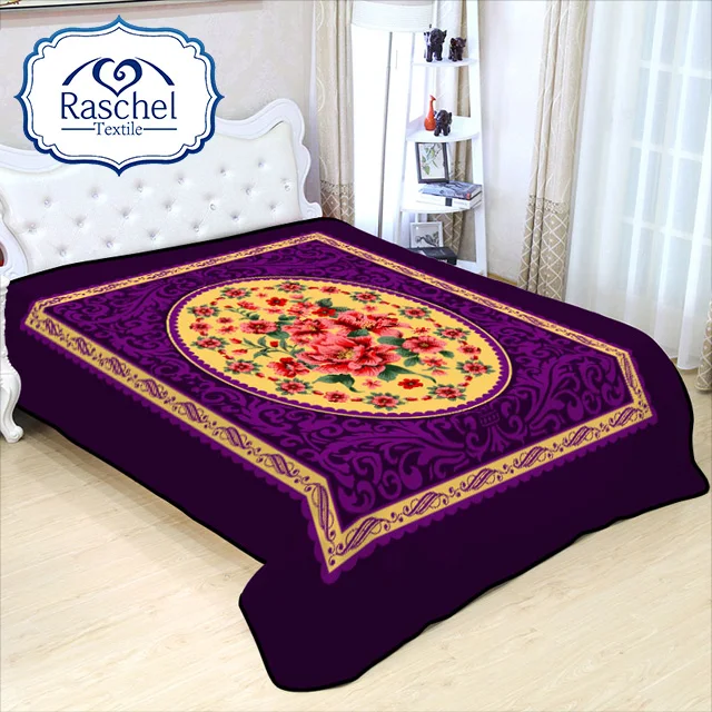 100% polyester korea style Winter Raschel Blanket Thicken Customization Super Soft Mink Fleece