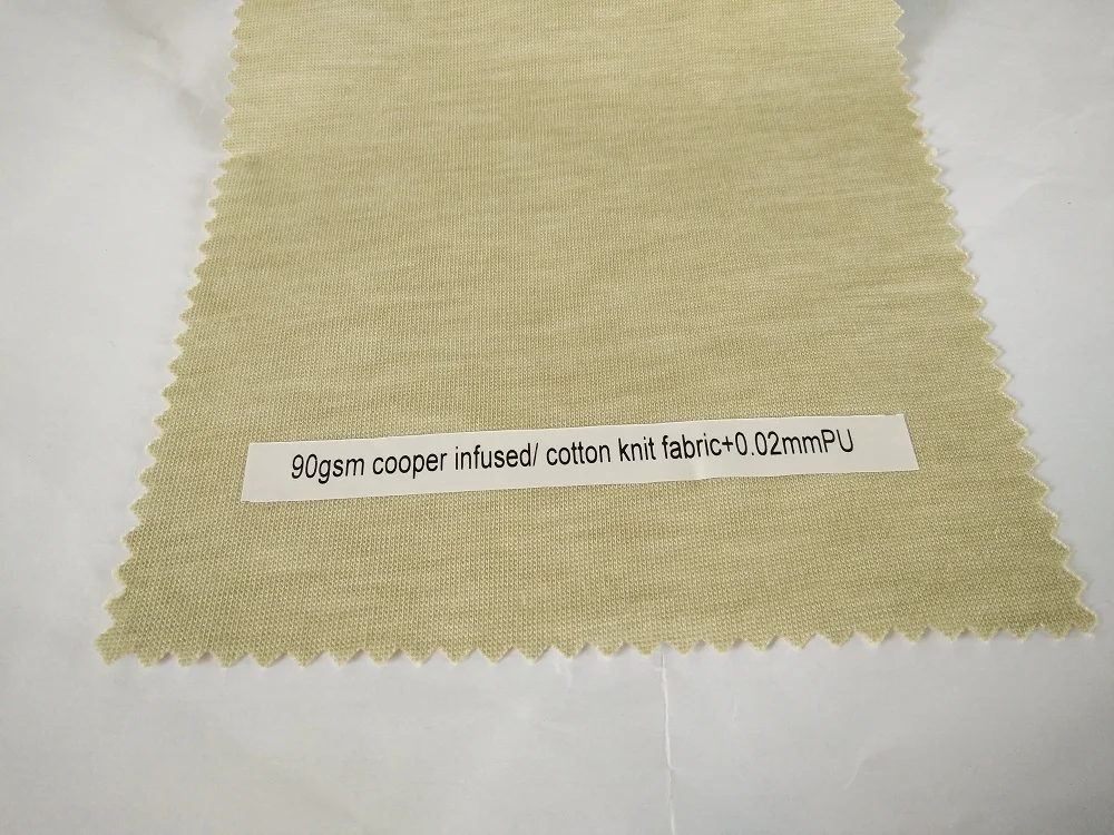 China factory wholesale Anti bacterial 90gsm copper infused/cotton jersey waterproof fabric