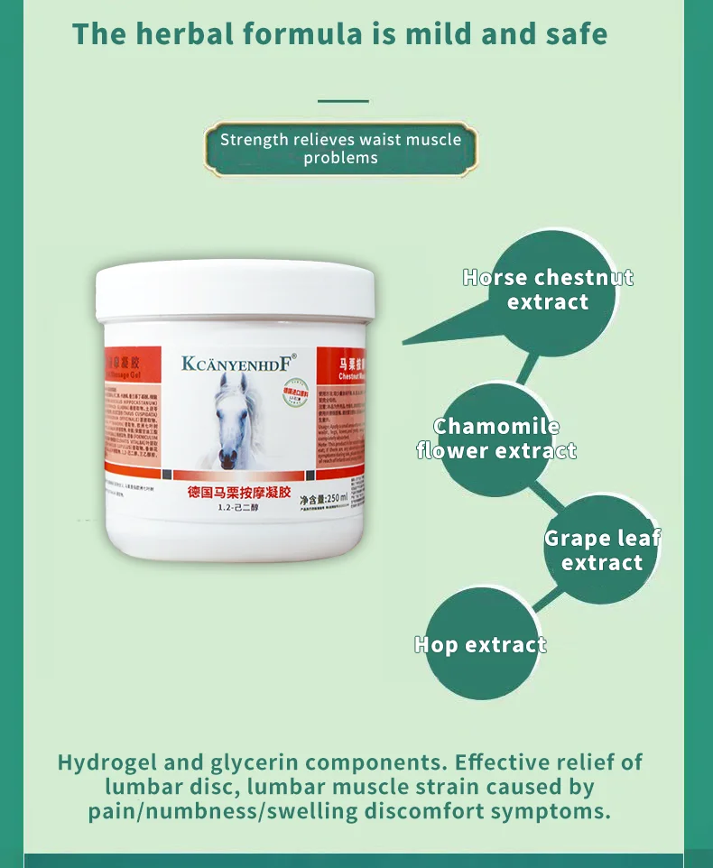 Organic horse chestnut cream Soothing Cream for Cervical Pain,Joint Soothing Knee Joint Paste pain relief cream