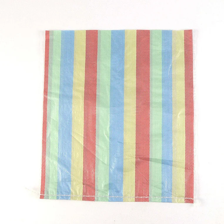 Colored Stripe Laminated PP Woven Bag Polypropylene Plastic Raffia Shopping Bags sacos de rafia