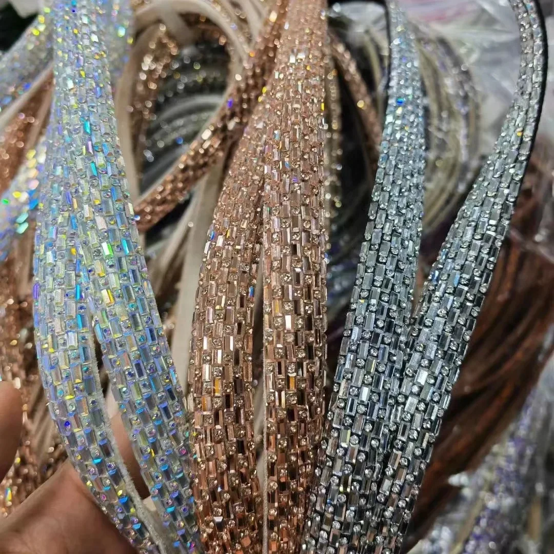 S608 New Sandal Rhinestone Rope fashion diamond Strips Crystals cord for shoes decoration