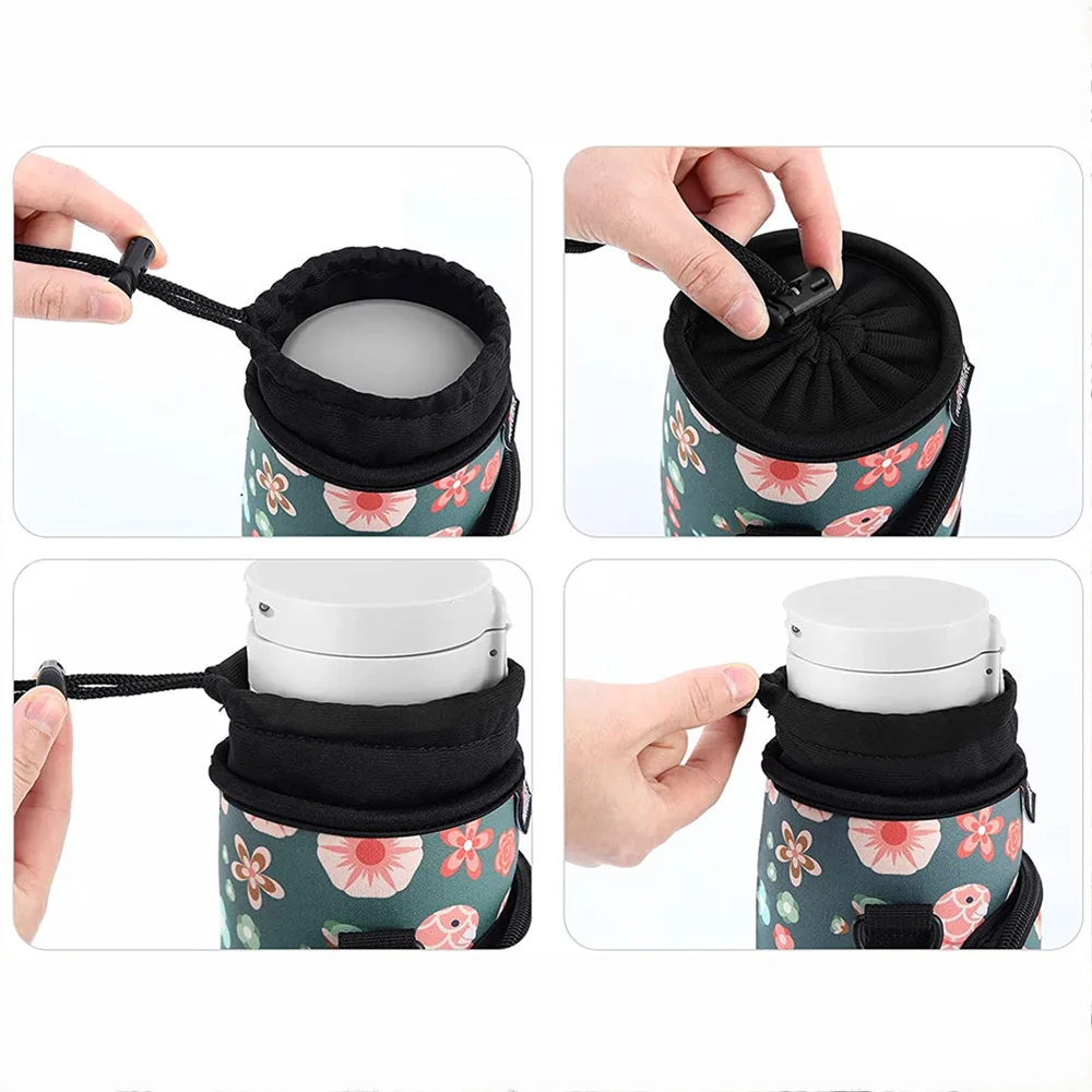 Custom Neoprene Bottle Carrier Adjustable Shoulder Strap Sports Insulated Water Bottle Holder Sling Bag for Hiking water bottle