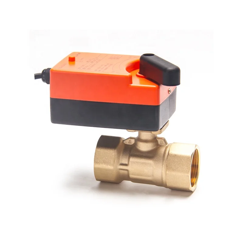 China Supplier Hvac 3 Way Zone Valve Motorized Motor Actuated Ball Valve For Air Conditioner