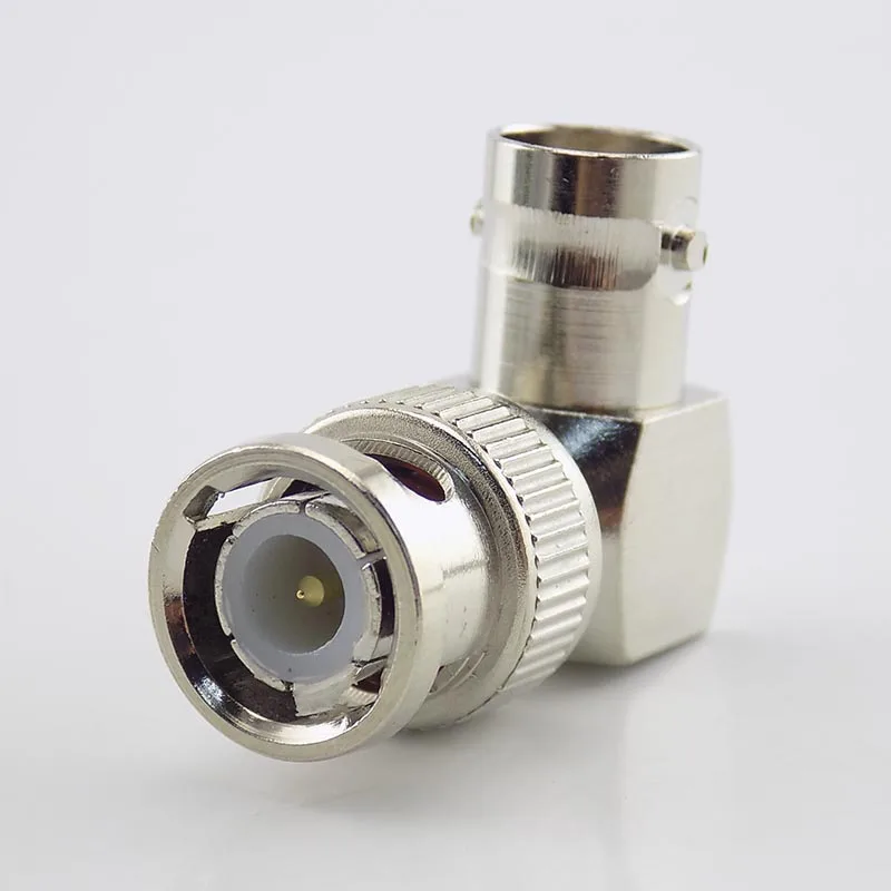 L-shaped BNC Male Connector Adapter Right Angle to BNC Female Jacks Adapter for CCTV video camera