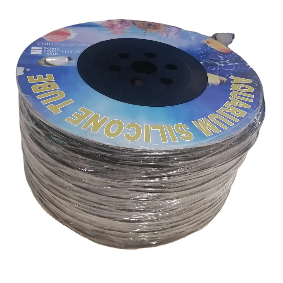 100 meters Fish Tank Soft flexible Pneumatic black Silicone  Air Hose Tube Airline Pipe Tubing Aquarium 4 6 mm 4' 6'