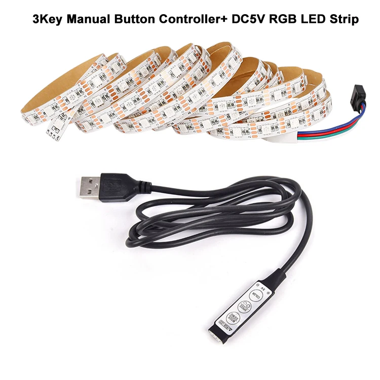 Высококачественная водонепроницаемая светодиодная лента Smart 5050 RGB с 24-кнопочным светодиодным контроллером