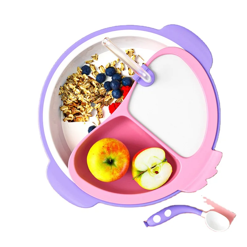 Silicon Baby Feeding Set Baby Dishes For Feeding Dinner Plates Kids Dining With Fork Spoon Baby Food Container
