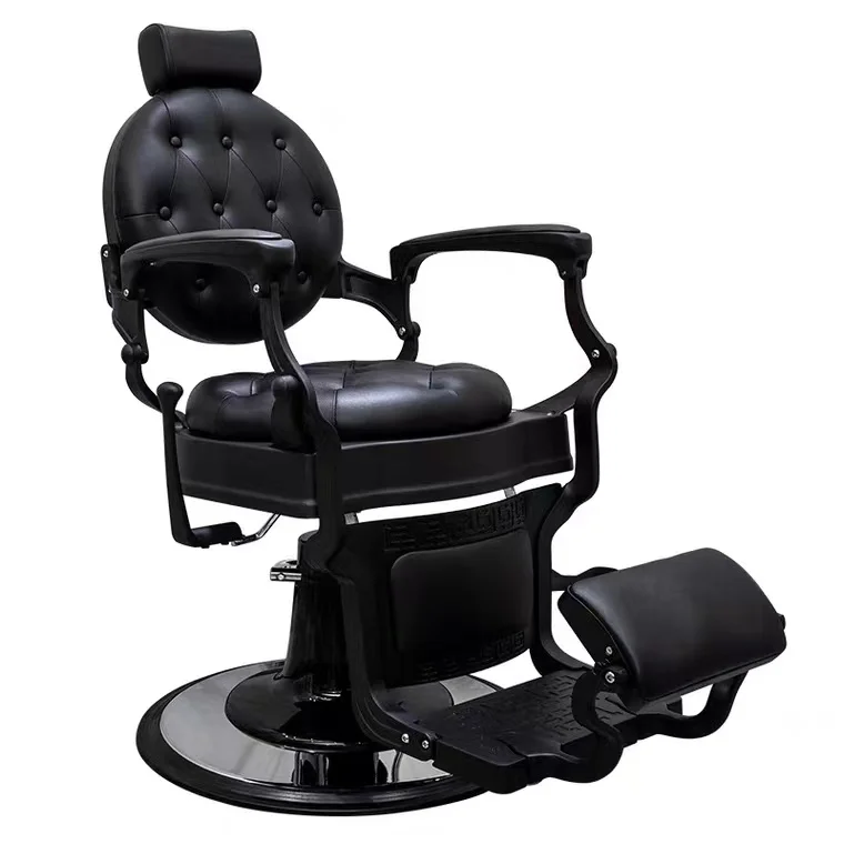 Beauty Barbershop Antique Salon Equipment Hydraulic Barber Chair Furniture Hair Saloon Chairs Metal Synthetic Leather Modern