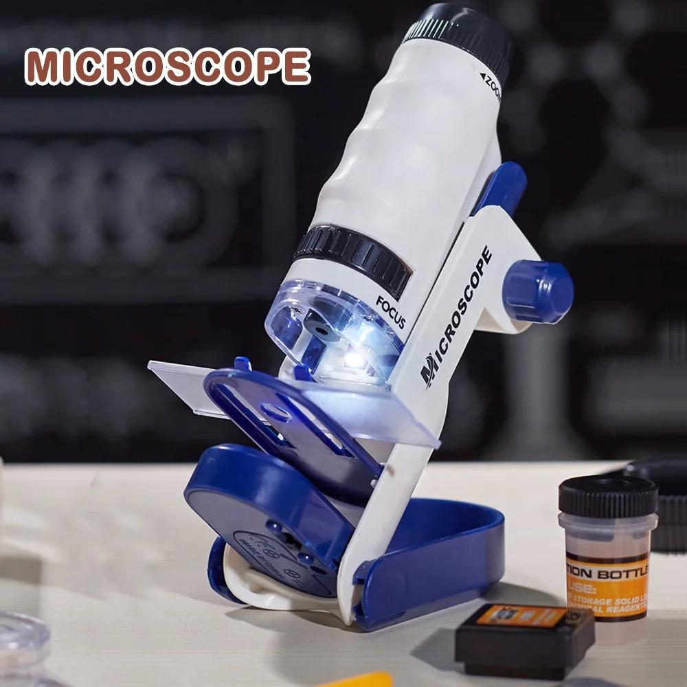 Handheld Digital Microscope STEM Science Toy 60x-120x LED Lightweight Pocket Microscope for kids with Storage Box