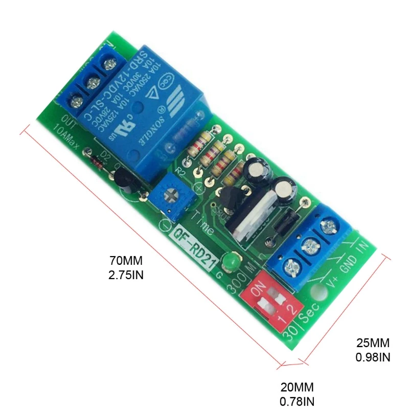 QF-RD21 5V/12V/24V Timer Control Relay Module Timer Delay Switch Module Turn Off Delay Switch Board For Exhaust Fan