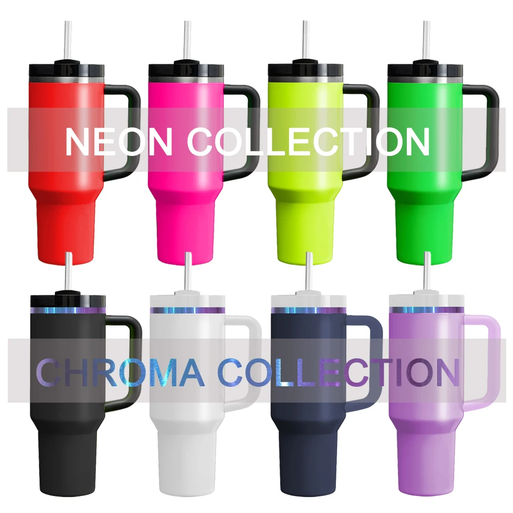 Custom logo 40 oz cup adventure h2.0 tumbler 40oz stainless steel insulated tumbler outdoor mug with lid handle and straw