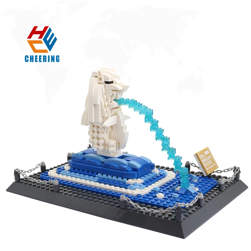 Building Series Attraction 4218 Singapore Merlion Compatible Parts Kids Unisex Educational Building Block Plastic Toy Set