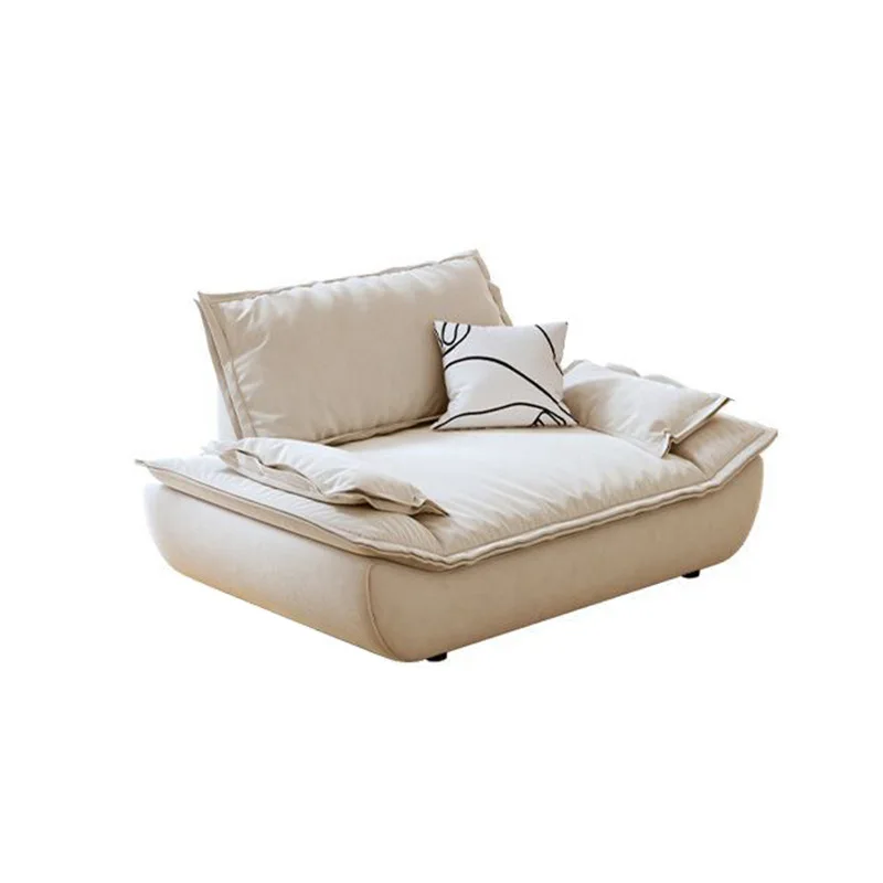 Living room small house three people straight cream wind net red sailboat sofa simple technology fabric sofa