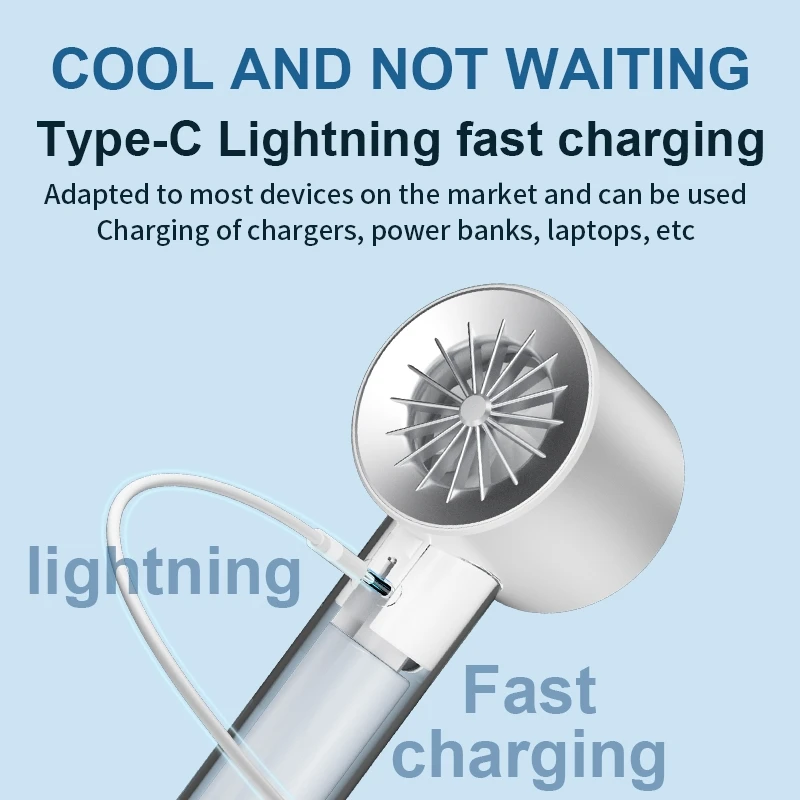 High speed 12000RPM Portable Air Cooling Handheld Turbo Fan 3000Mah Rechargeable USB Table Fans with Digital Display